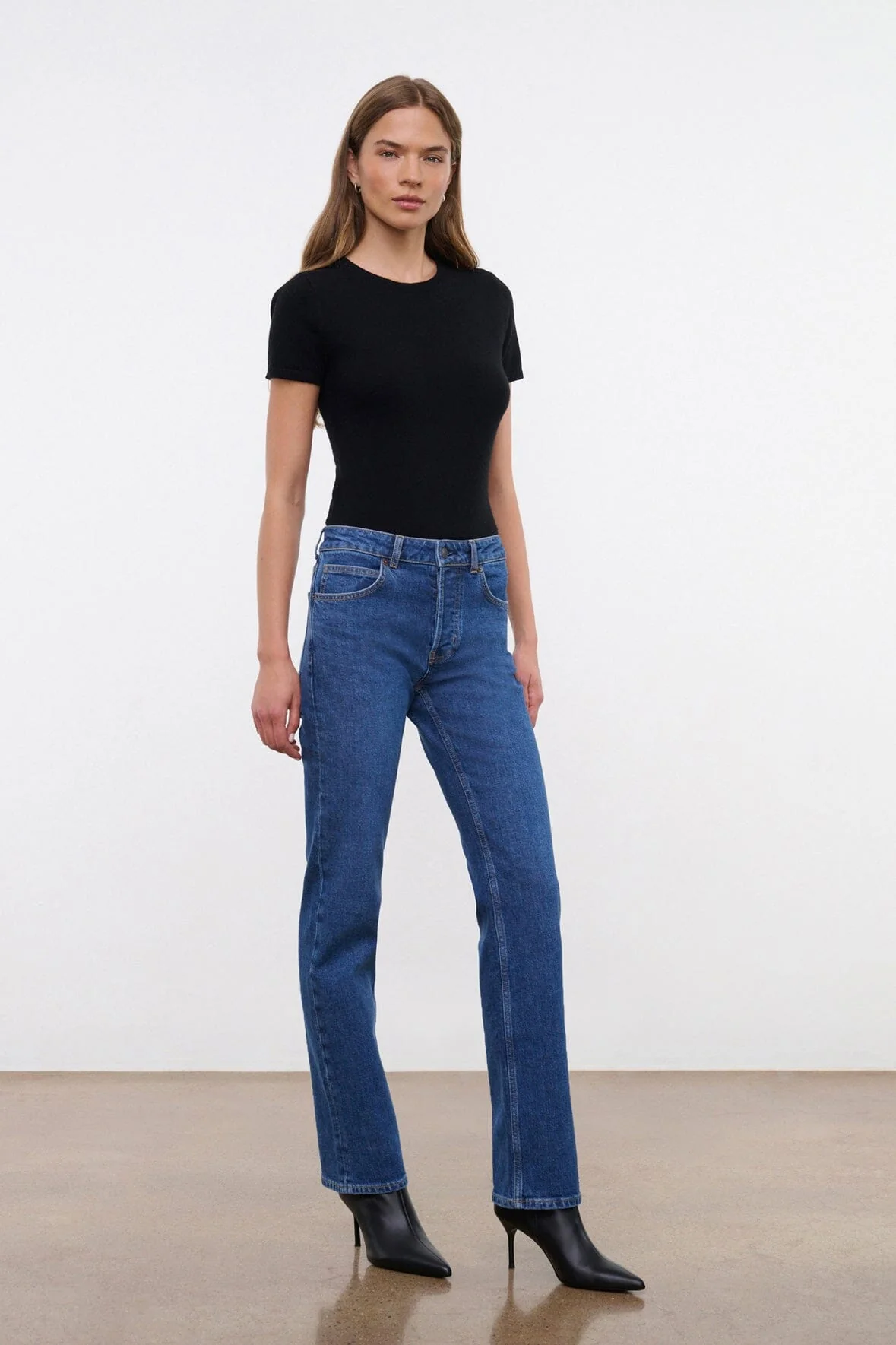 TEDDY STRAIGHT JEAN | STONE BLUE STRETCH