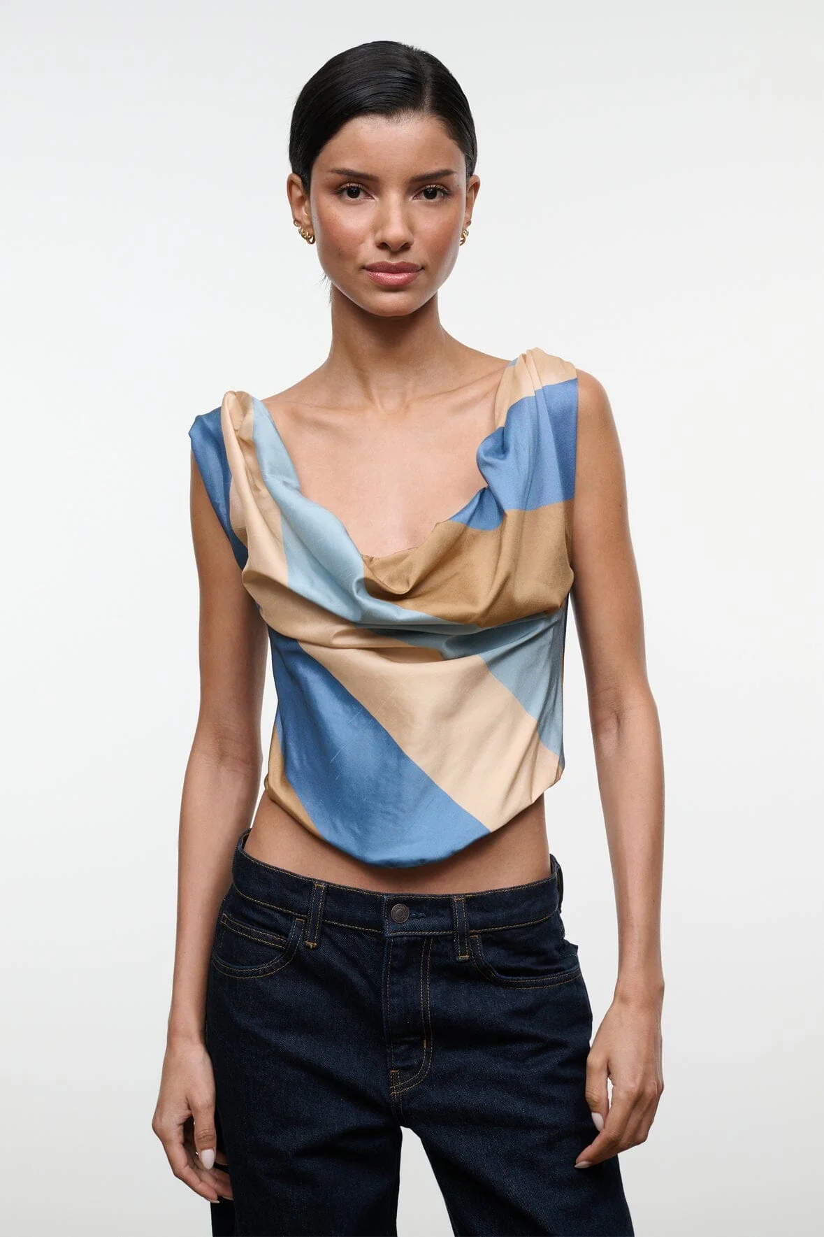 OLIVIA SILK TOP | DESERT STRIPE