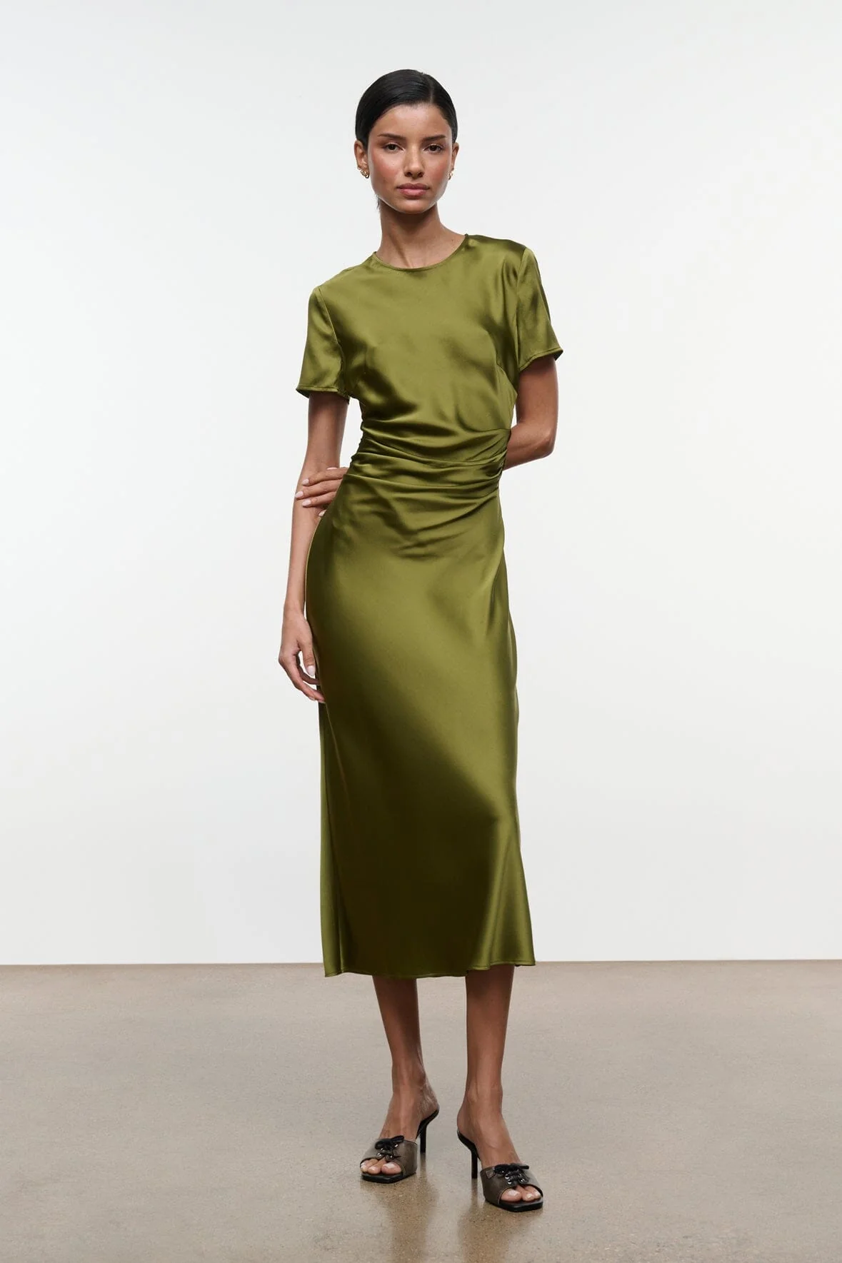 MARCEL SILK DRESS | PEAR