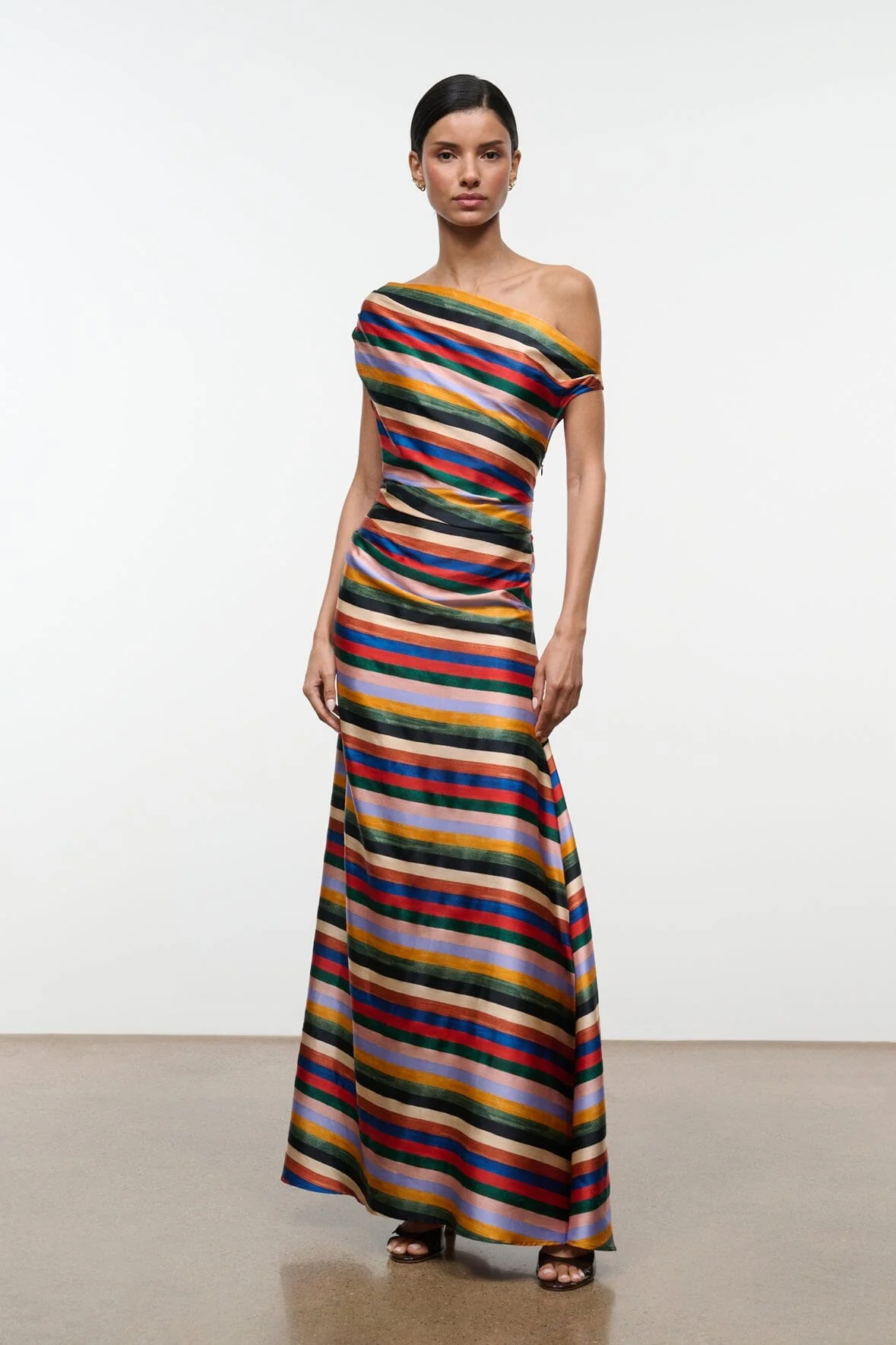 PHARE SILK MAXI DRESS | ARTIST STRIPE