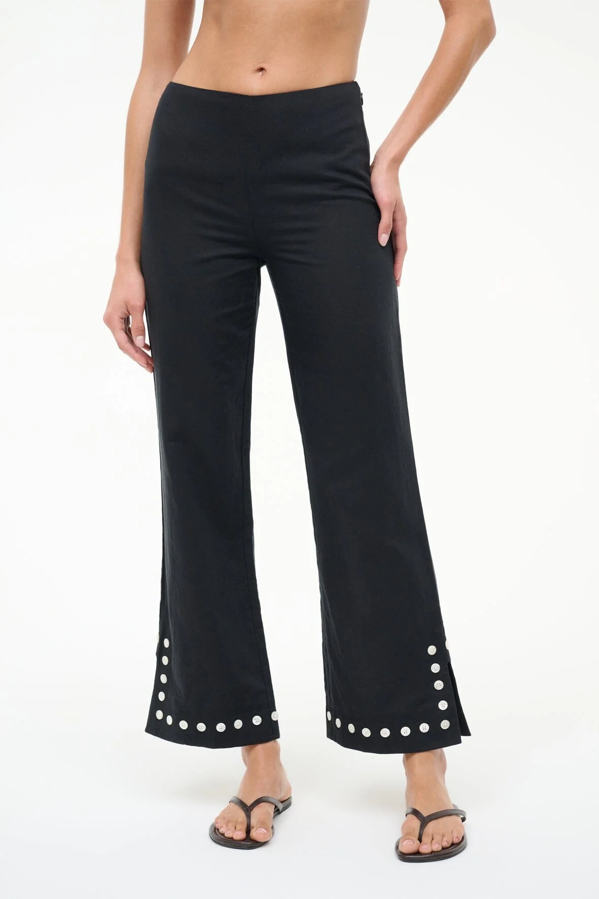 PIHA LINEN COVERUP PANT | BLACK - Image 2