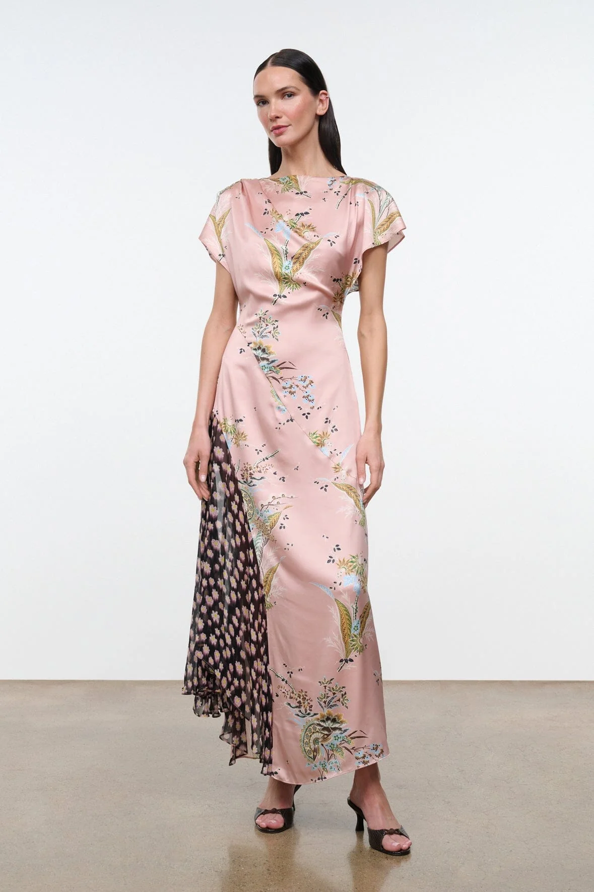 FAWN SILK DRESS | TAPESTRY ROSE MULTI