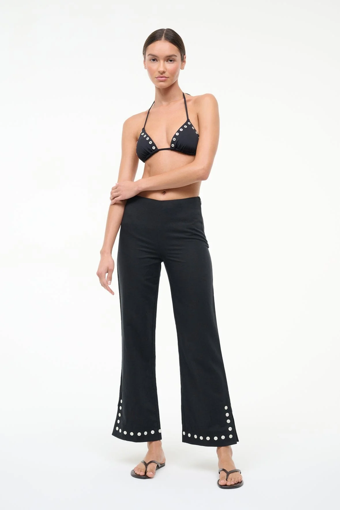 PIHA LINEN COVERUP PANT | BLACK - Image 7