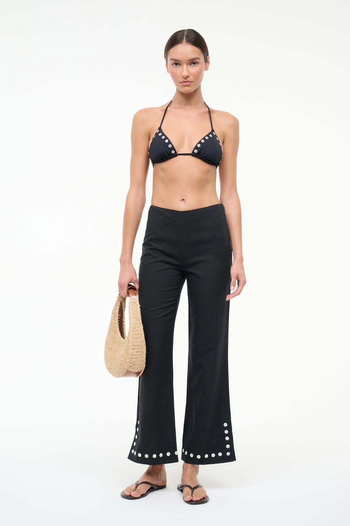 PIHA LINEN COVERUP PANT | BLACK - Image 3