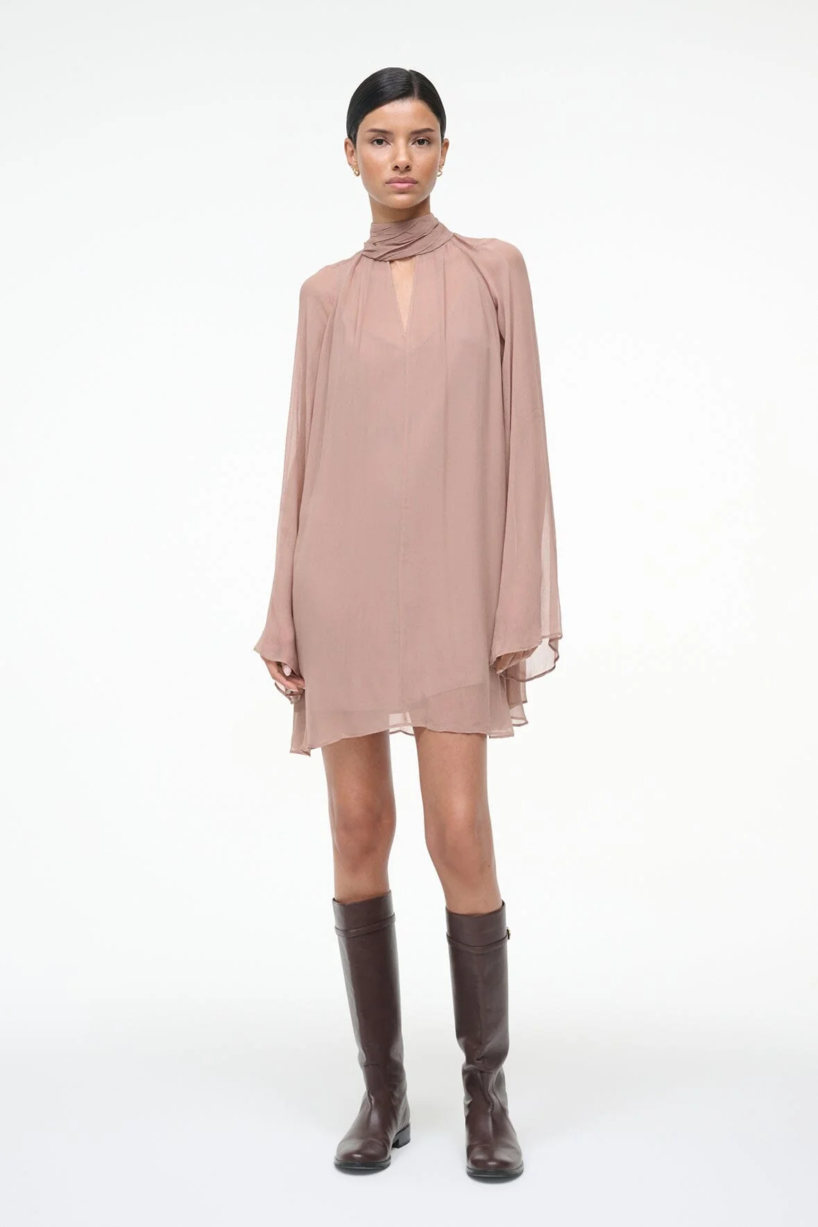 ESTHER MINI DRESS | TAUPE