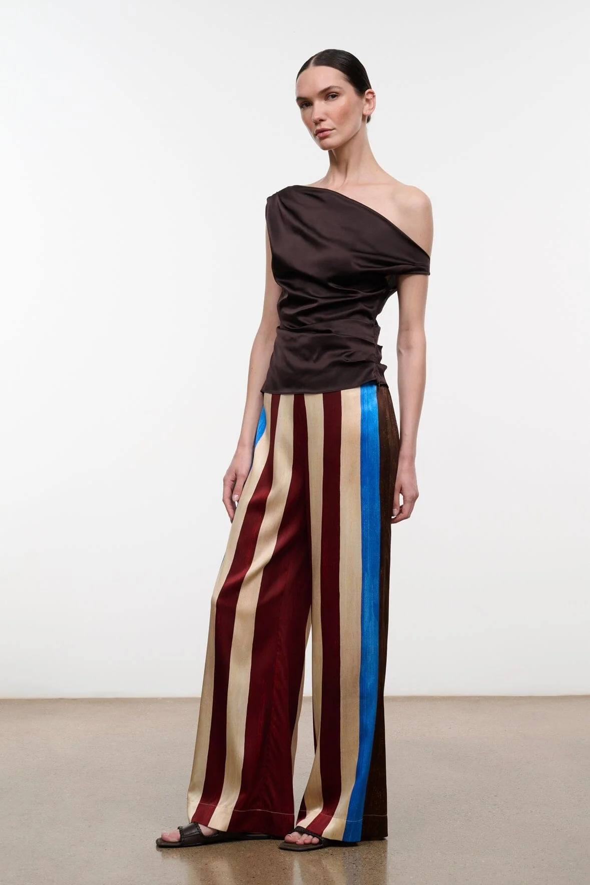 STROLL SILK PANT | CAFFE STRIPE
