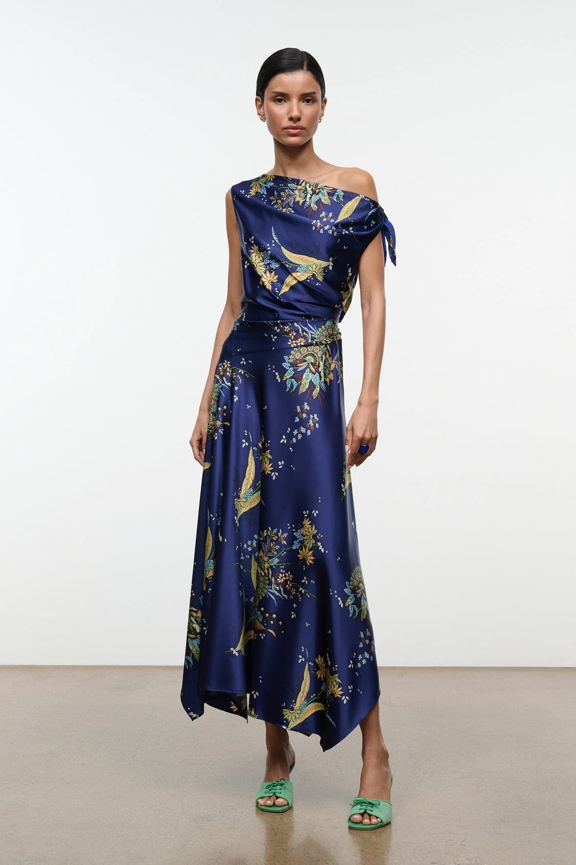 PORTIA SILK DRESS | TAPESTRY MIDNIGHT