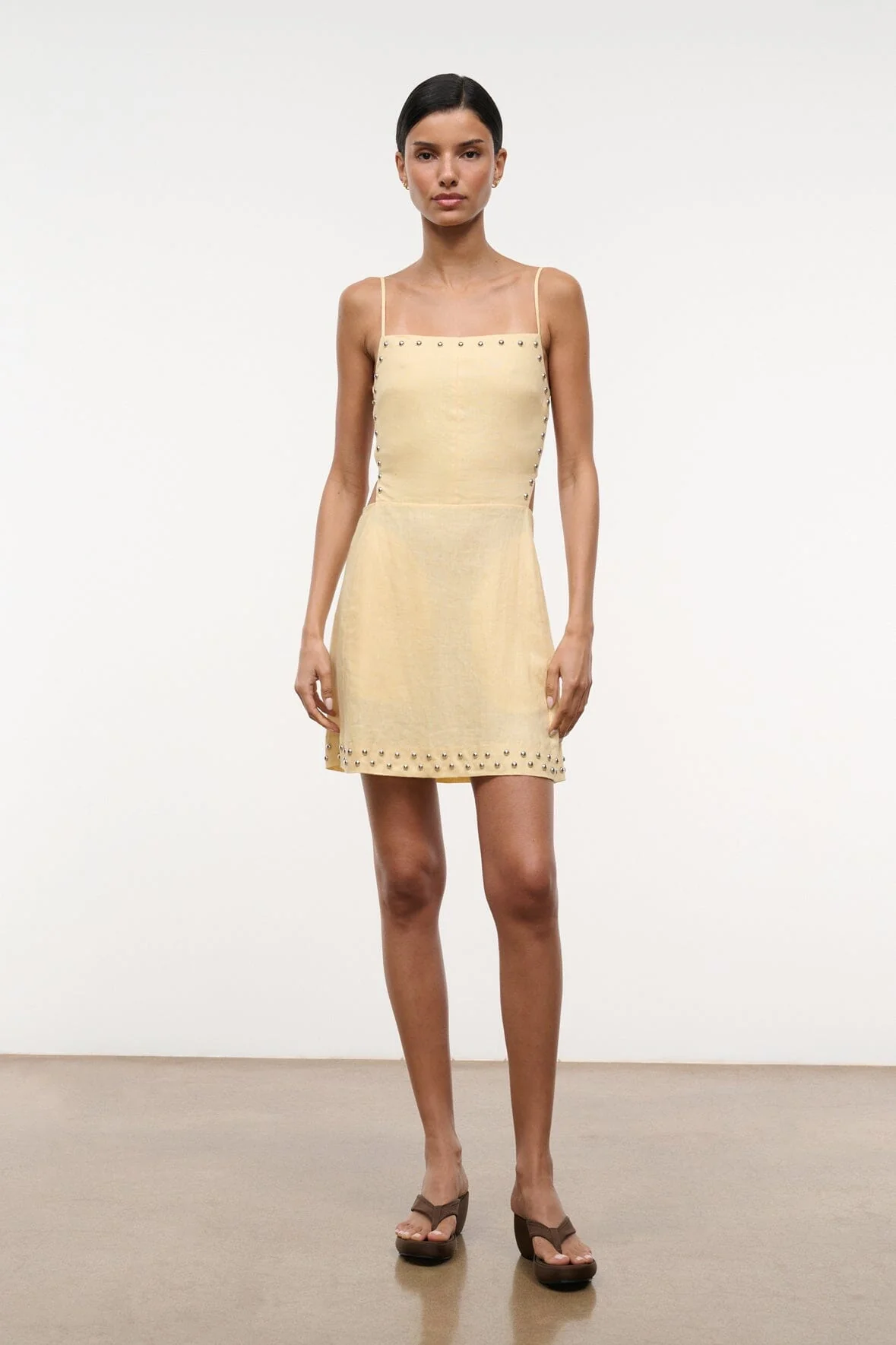 ANGELIQUE LINEN DRESS | BUTTER STUDS