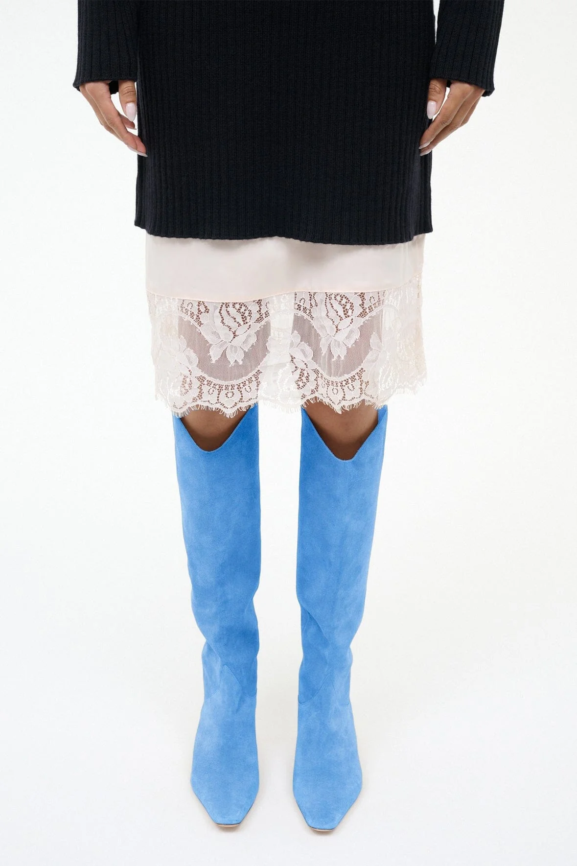 WESTERN WALLY BOOT | STAUD BLUE SUEDE - Image 4