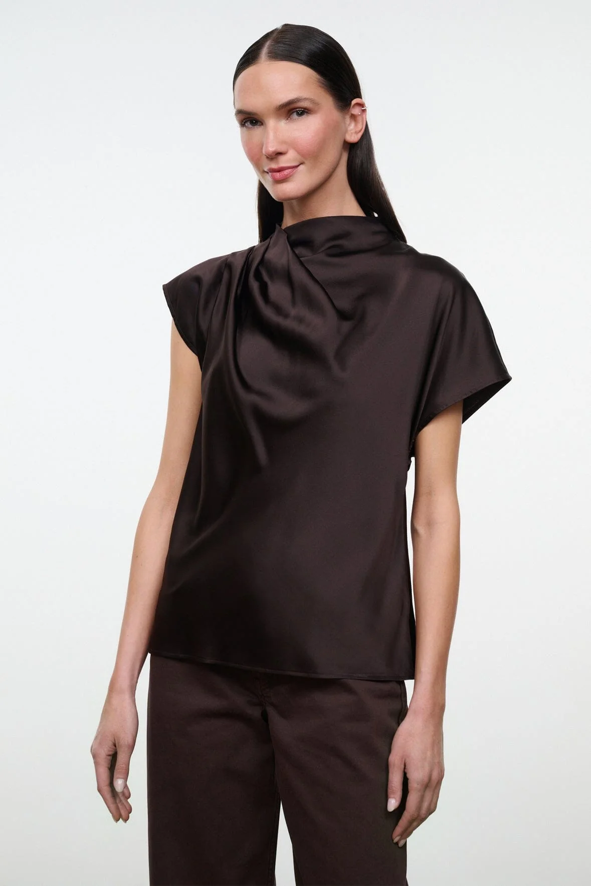 DAVINA SILK TOP | EARTH