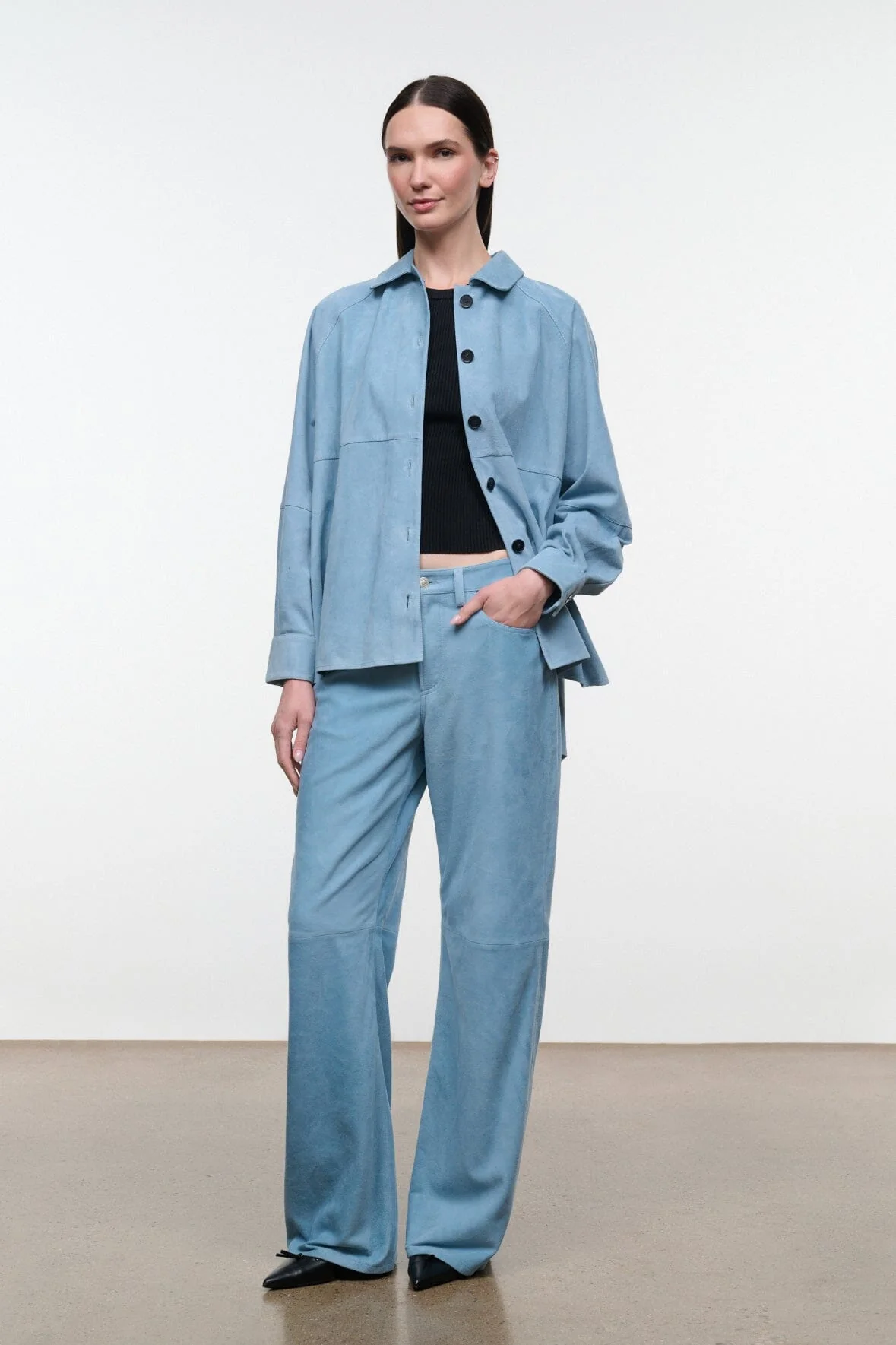JOSETTE SUEDE SHIRT | SKY