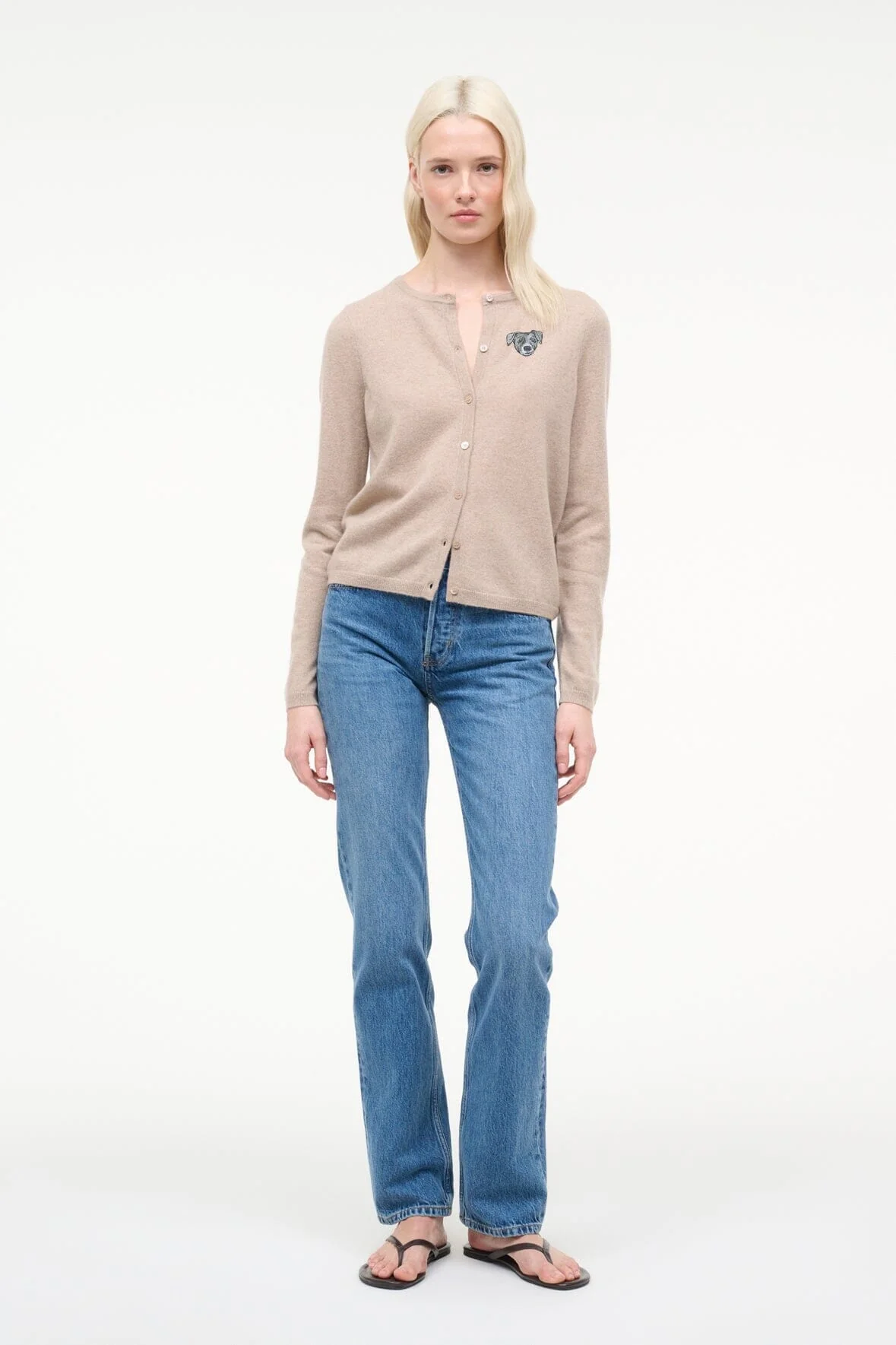 CUSTOM STAUD x C.BONZ MIDNIGHT CASHMERE CARDIGAN | STONE