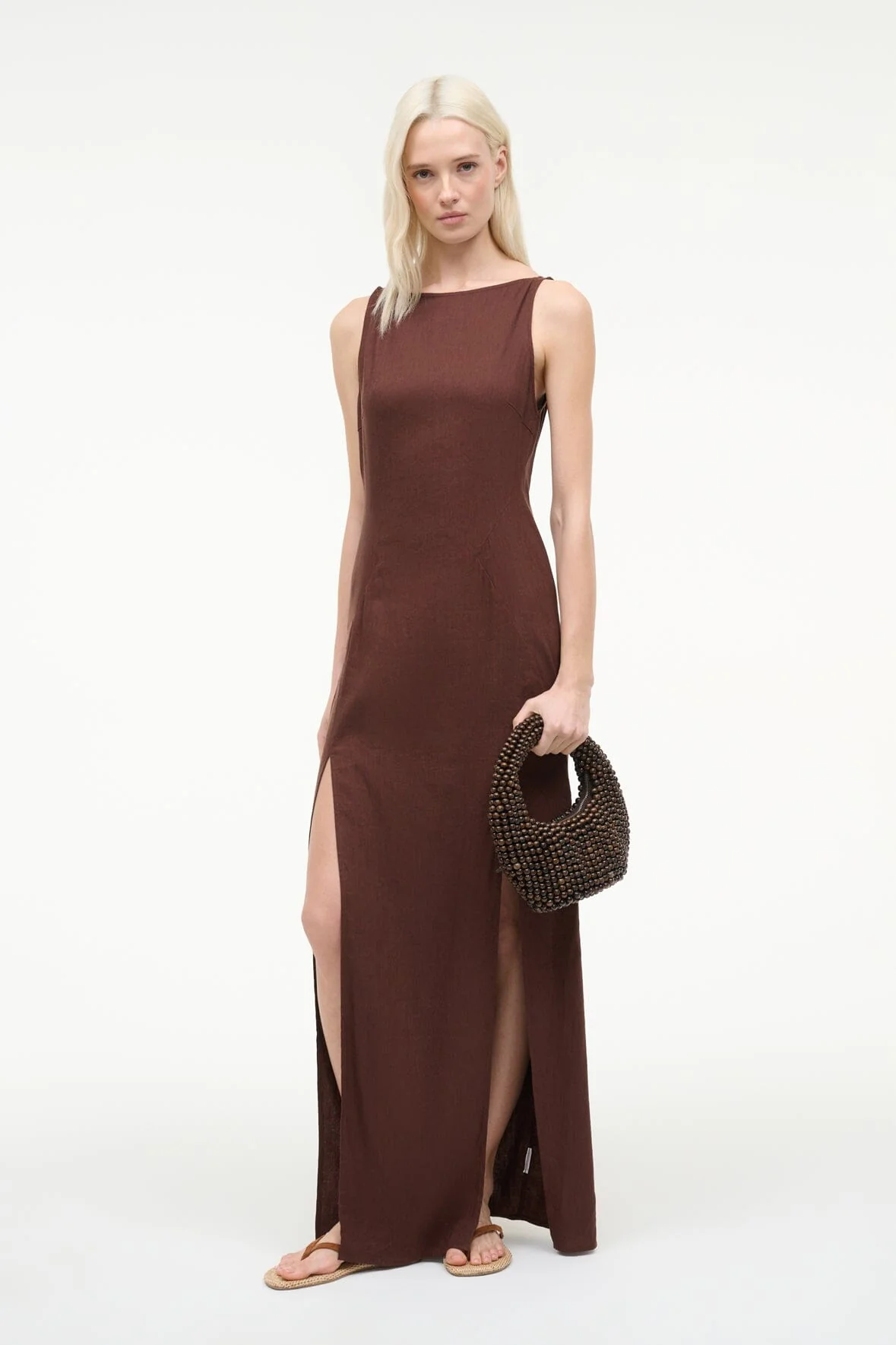 COSTA LINEN DRESS | DARK OAK