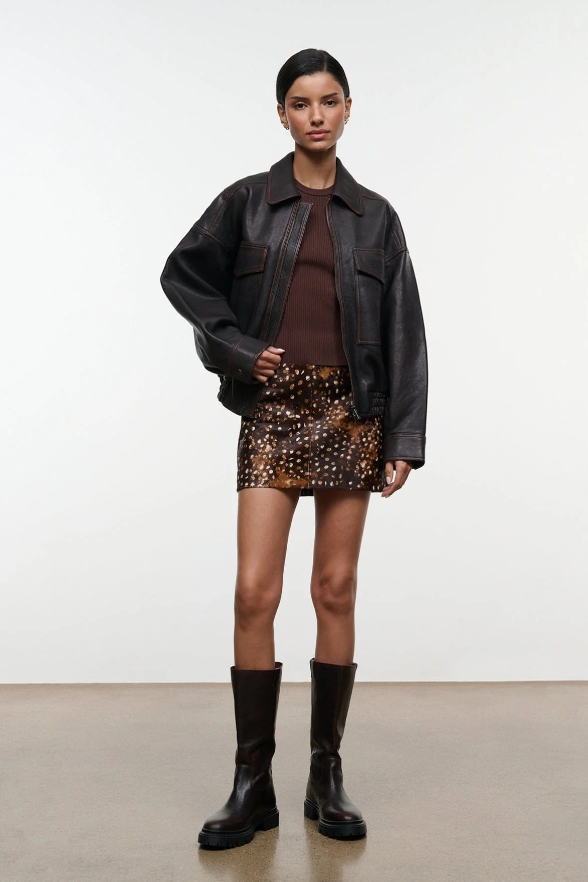 CREST SKIRT | FAWN HAIRCALF