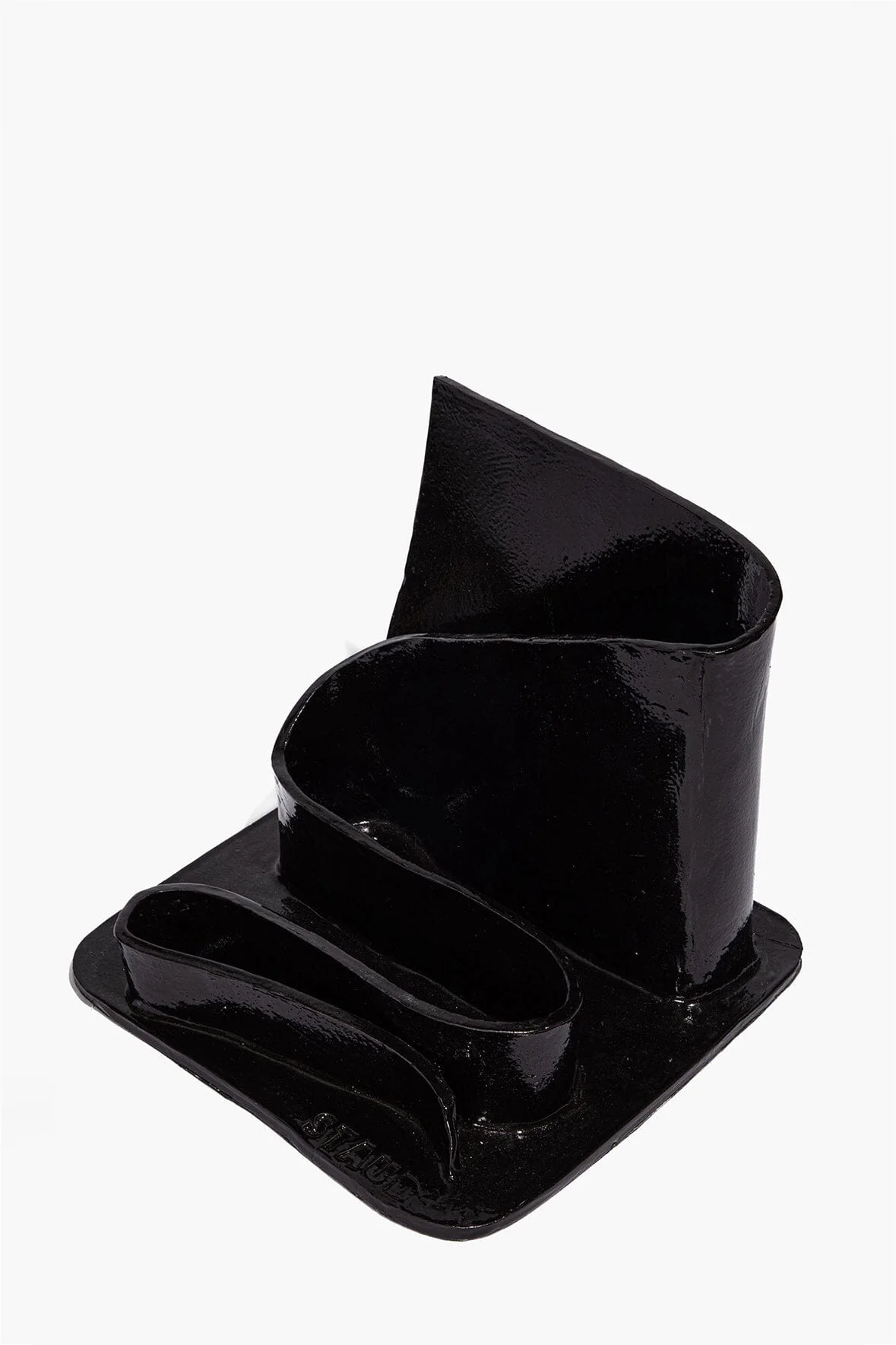WAVY STATIONARY HOLDER | BLACK GLAZE