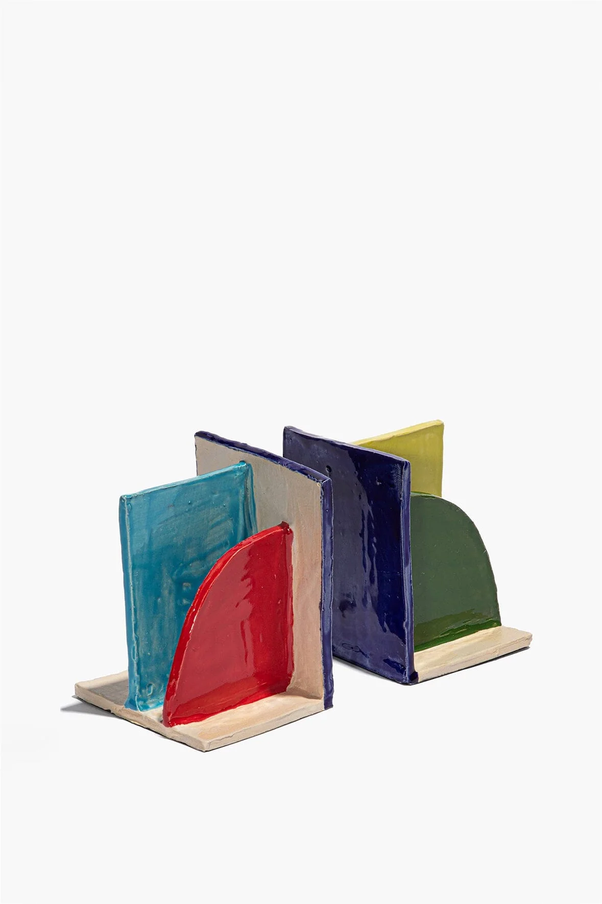 CERAMIC BOOKENDS | RAINBOW GLAZE