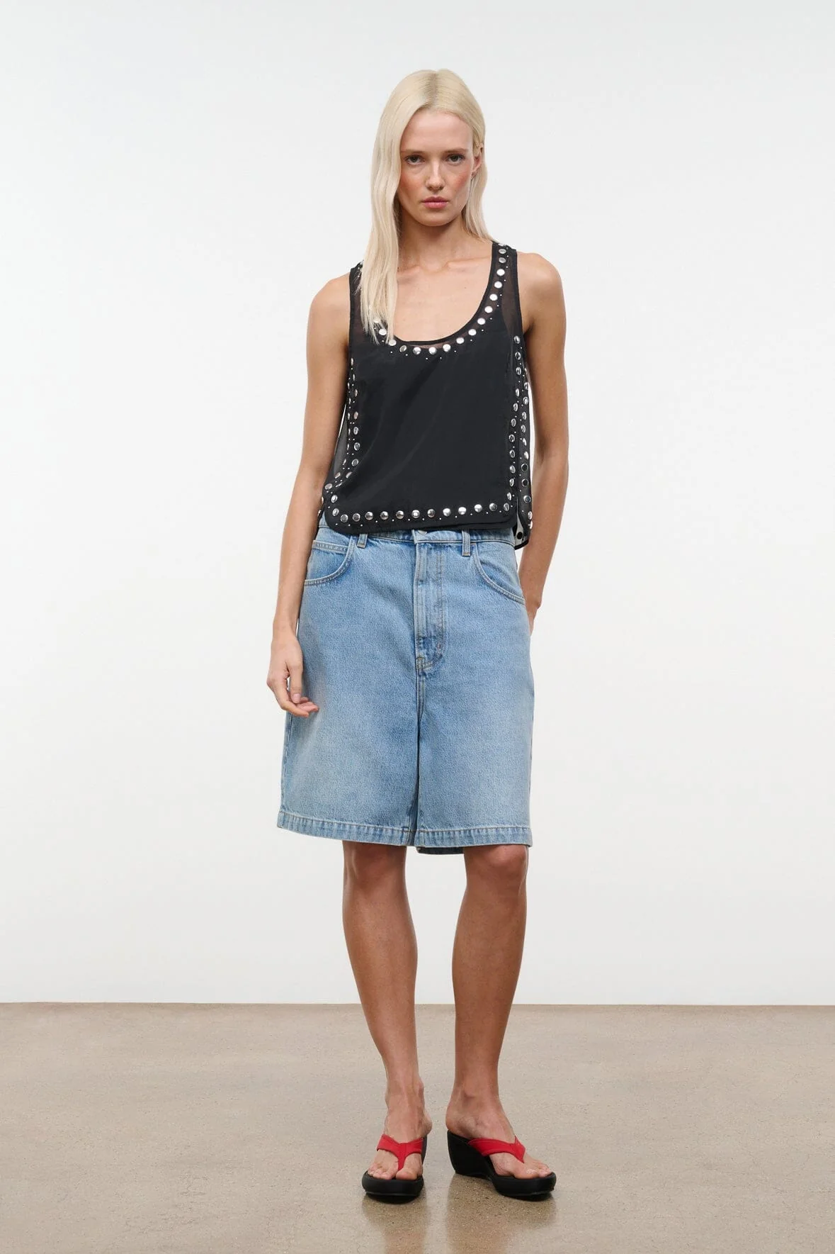 CARA TOP | BLACK STUDS