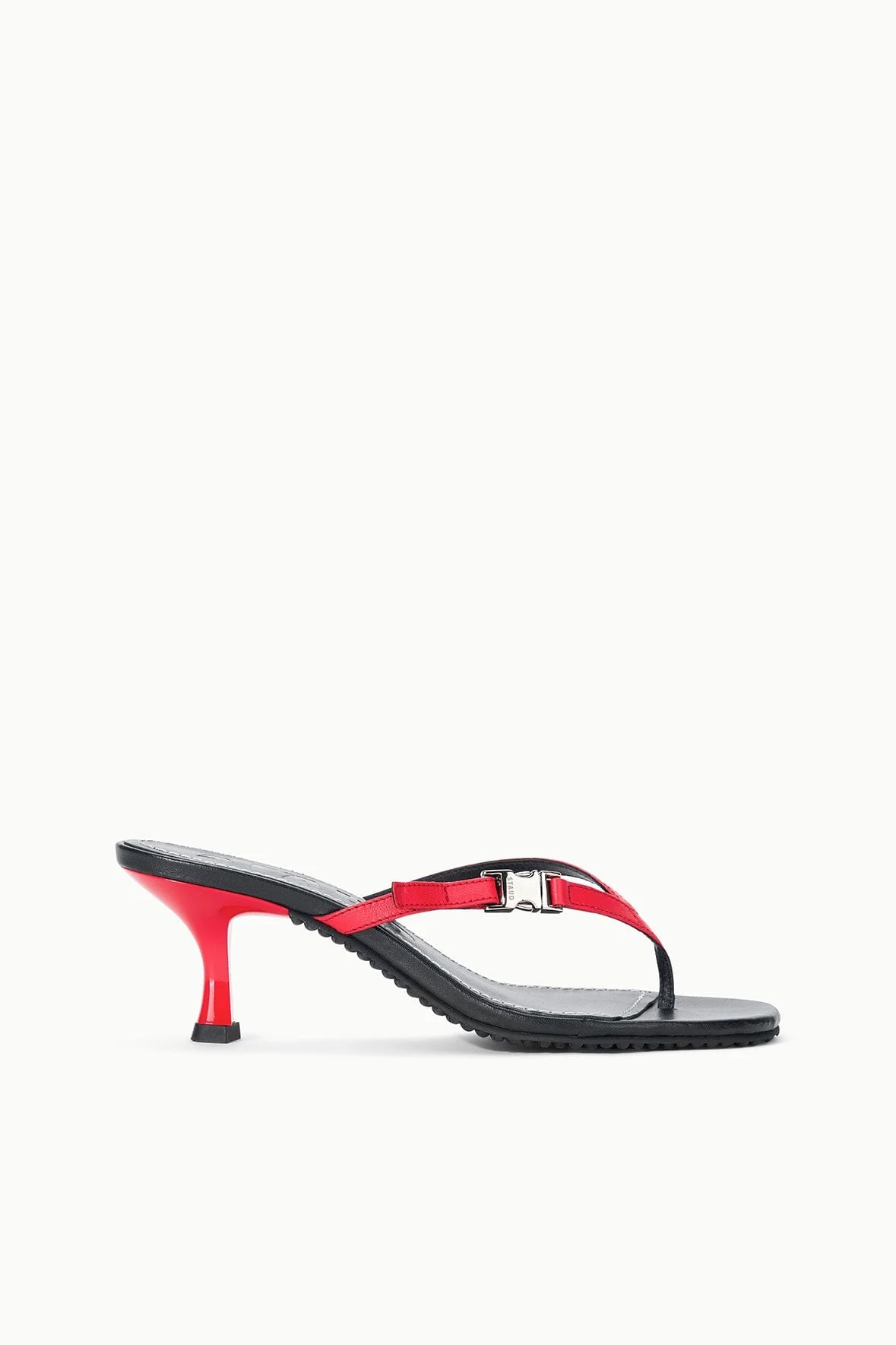 FLYNN KITTEN HEEL | BLACK RED ROSE