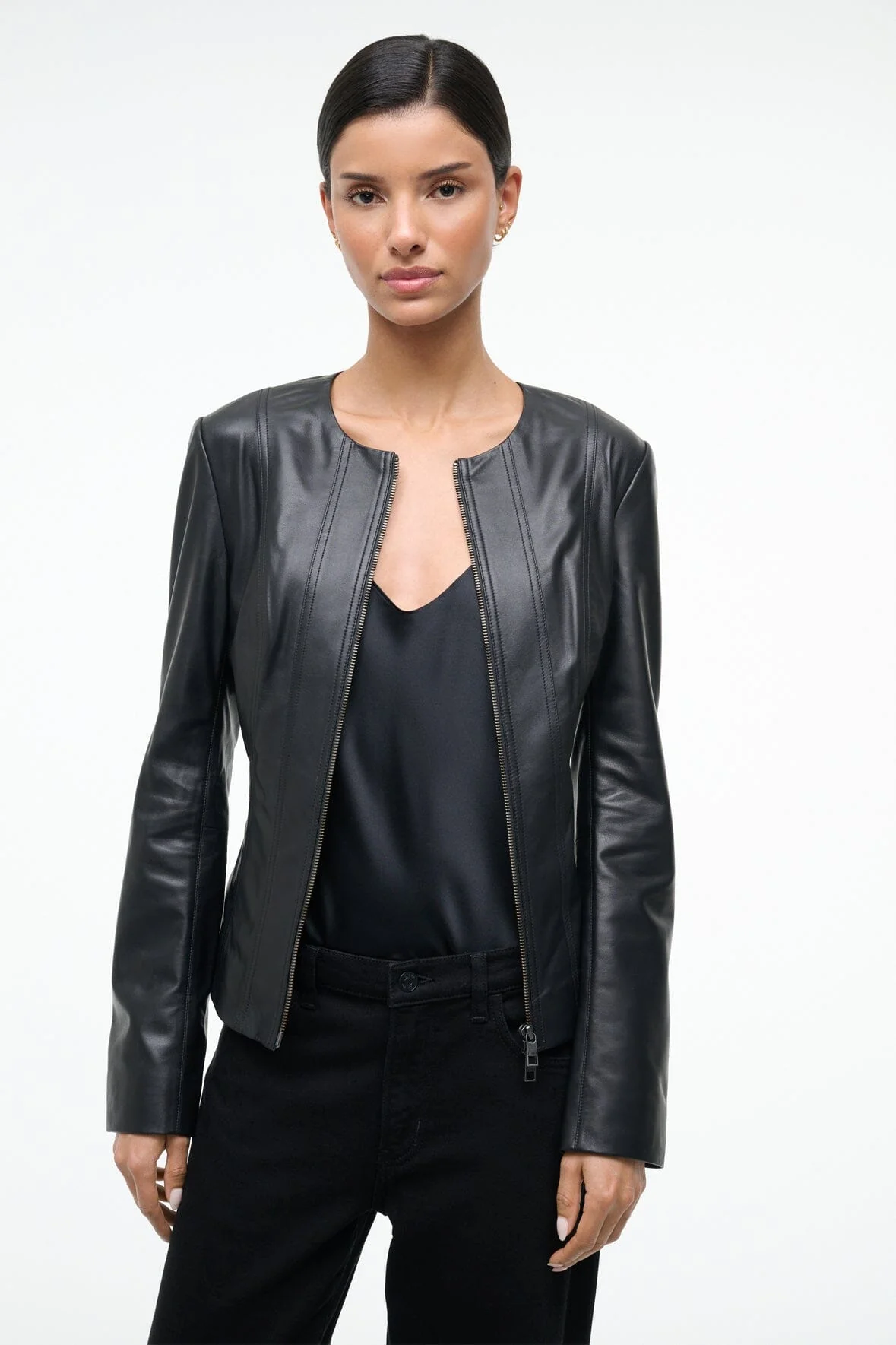 WELLS LEATHER JACKET | BLACK - Image 3
