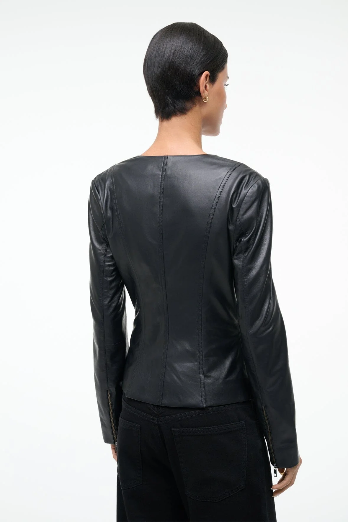 WELLS LEATHER JACKET | BLACK - Image 4
